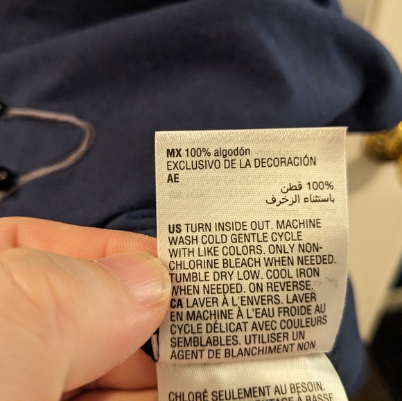 ‼️CLEARANCE  Navy blue, short sleeve top with floral embroidery, size XXL - Picture 3 of 12